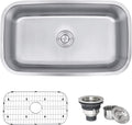 Ruvati 32-Inch Undermount Single Bowl Kitchen Sink – 16 Gauge Stainless Steel Kitchen Sink, Brushed Finish, Soundproof Padding – RVM4200 - Undermount Sinks for Modern Kitchens