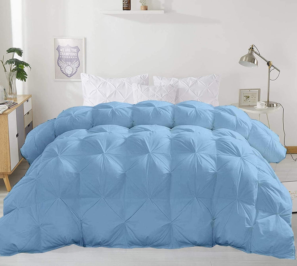 Super Soft 1000-TC All Season Down Alternative Comforter & 2pc Pillow Shams Super King (98' x 108') Inches Decorative Pintuck Comforter 100% Egyptian Cotton 600-GSM Fill & 8-Corner Tabs