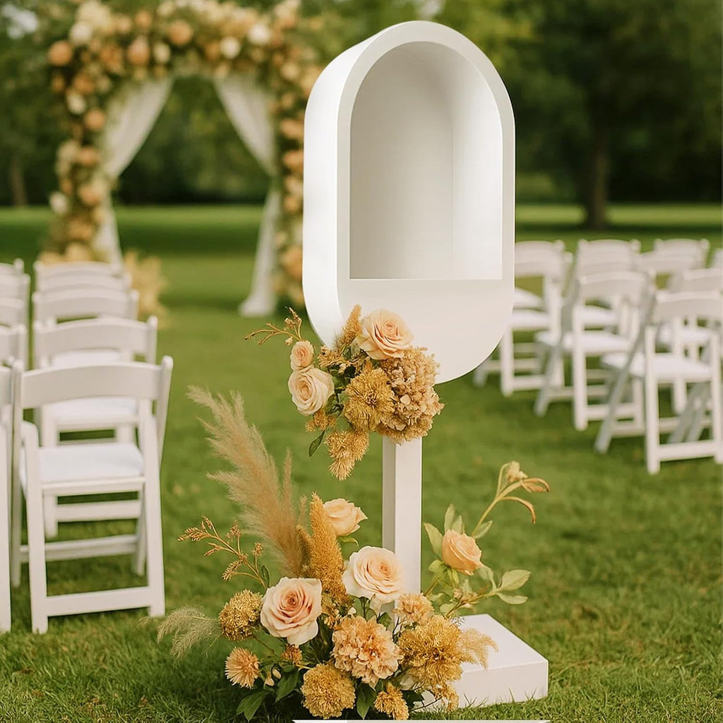 Audio Guest Book Stand Phone Booth for Wedding Party Leave a Message Video Phone Wedding Decoration Telephone Booth Box Audio Guestbook Stand White Recording Table