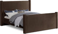 Meridian Furniture B1298Brown-Q Elias Collection Modern | Contemporary Queen Bed with Soft Brown Velvet, Solid Wood Inner Frame, 73.5' W x 88.5' D x 52' H, Brown, Queen