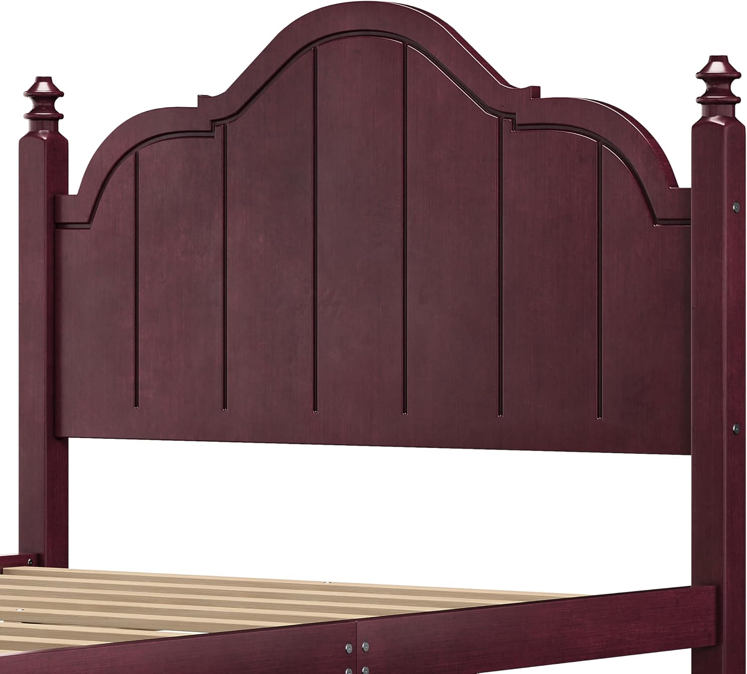 Full Size Platform Bed with Wide Headboard, Vintage Full Wooden Bed Frame with Durable Slats Support for Bedroom, Up to 650lbs, No Box Spring Needed, Easy Assembly (Espresso2, Full)
