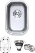 Ruvati 12 x 18 inch Rounded Corners Undermount Kitchen Sink Single Bowl - 16 Gauge Stainless Steel Bar Prep Sink with Brushed Finish hides scratches, Easy-to-Clean Undermount kitchen Sink - RVM4111