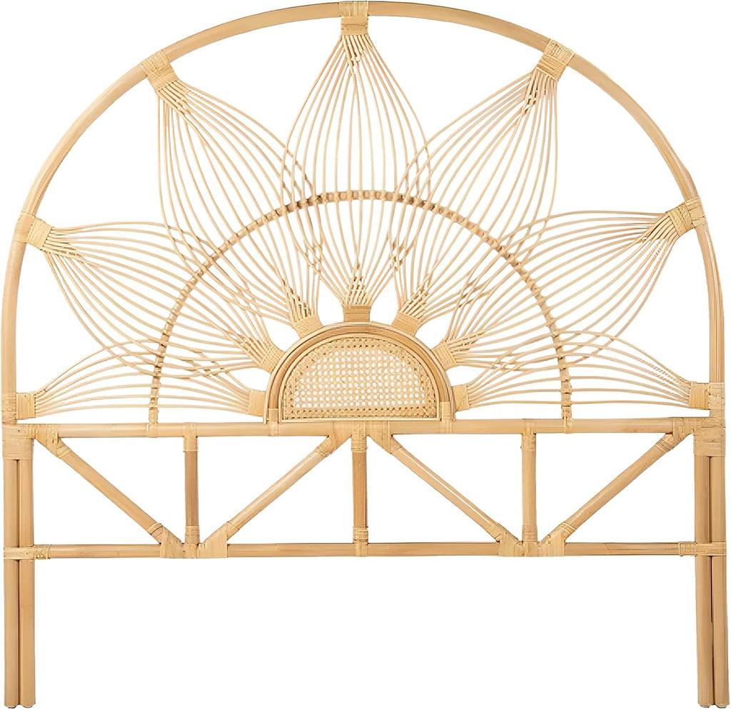 Kouboo Sunflower Rattan Queen Headboard Bedroom Bedroom Furniture Headboard Tropical Decor Bohemian Decor Natural