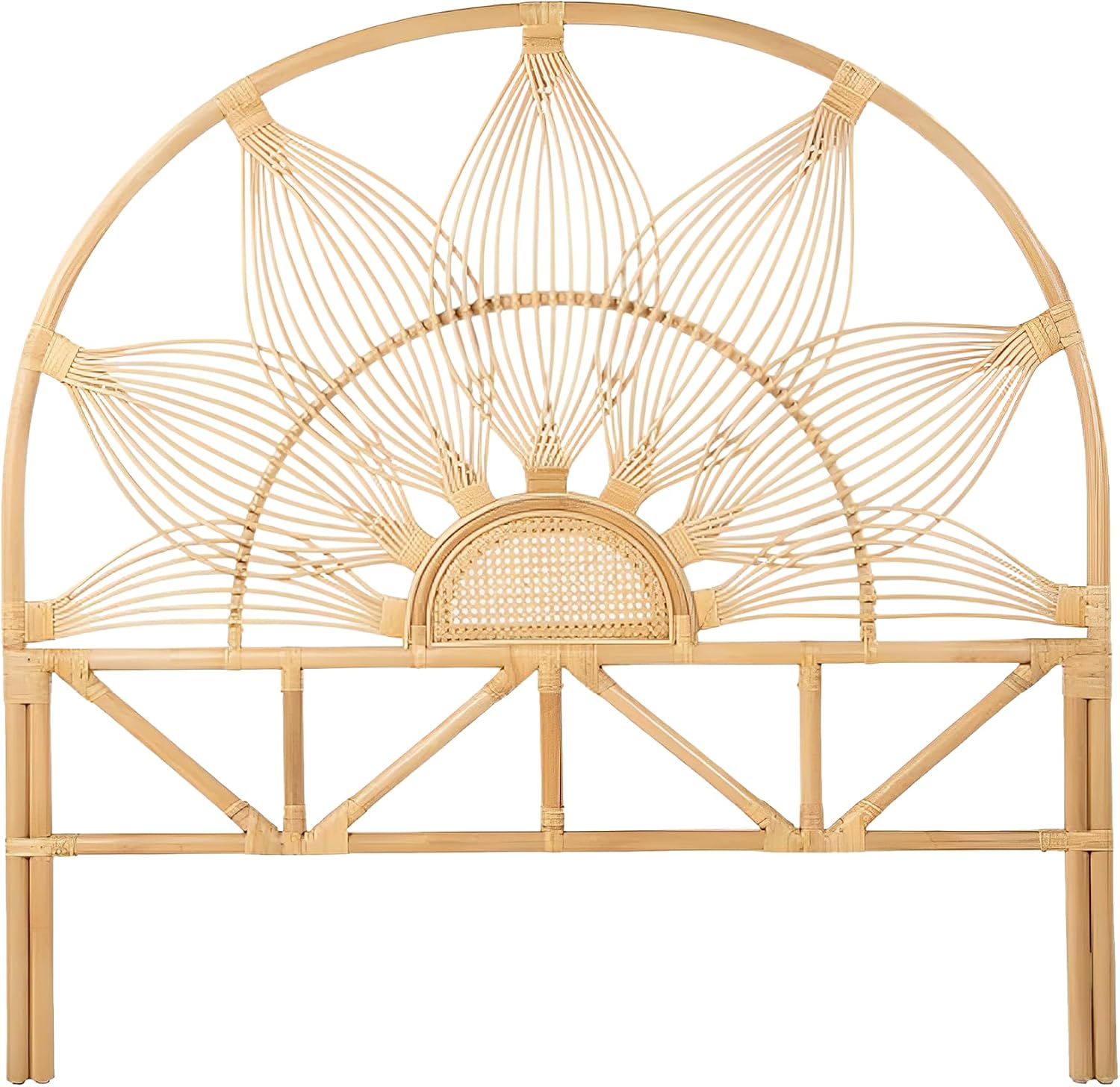 Kouboo Sunflower Rattan Queen Headboard Bedroom Bedroom Furniture Headboard Tropical Decor Bohemian Decor Natural