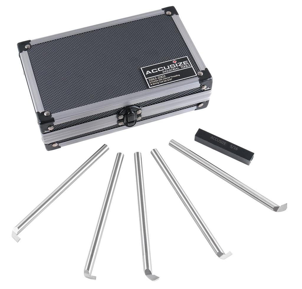 Accusize Industrial Tools 5/16'' 6 pcs Hss Internal Threading and Boring Tool Set, 2663-2002