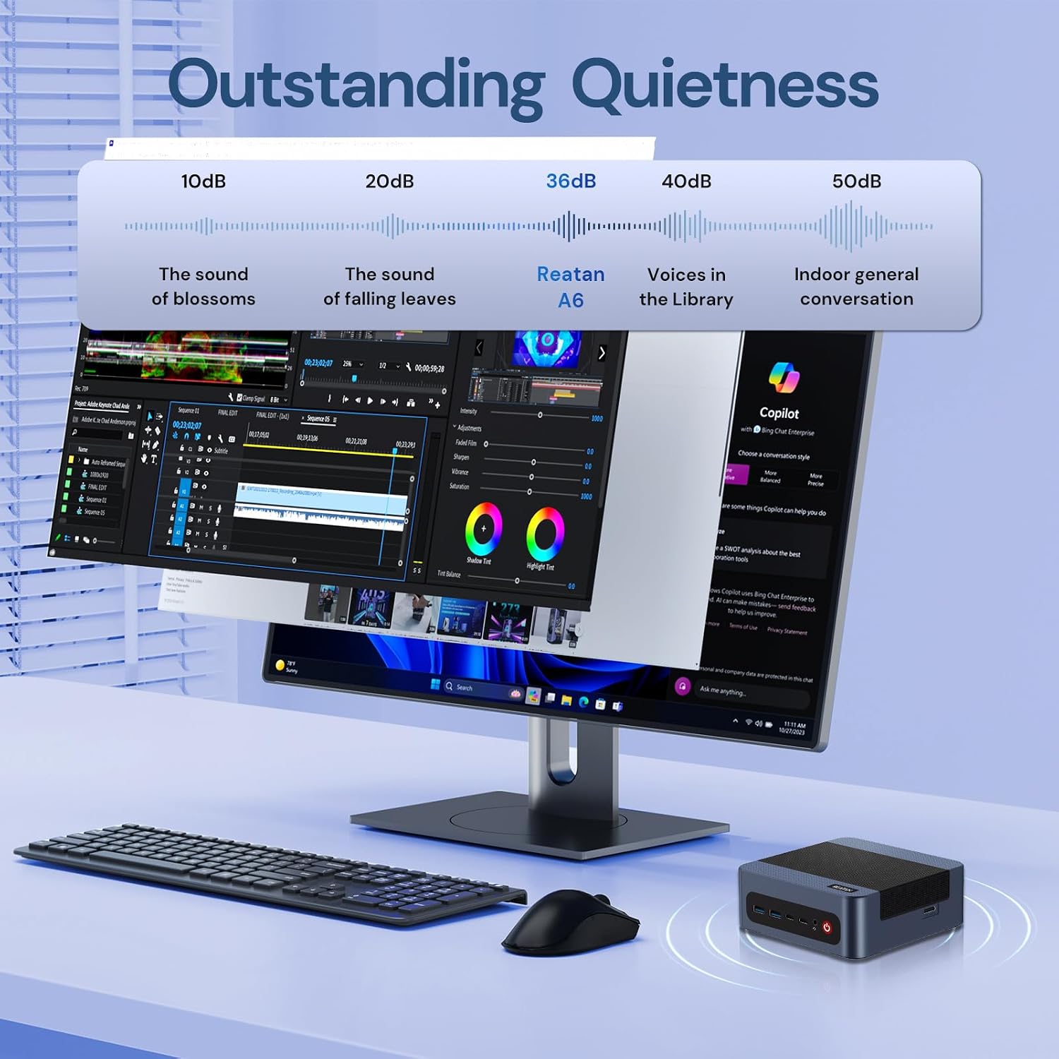 Reatan Mini PC Gaming A8 Oculink AMD Ryzen 7 8745HS Dual LAN 2.5Gbps Desktop Computer 32GB DDR5 1TB NVME SSD, USB4.0 HDMI DP USB-C WiFi6 & BT5.2 Mini Computer for Design Office