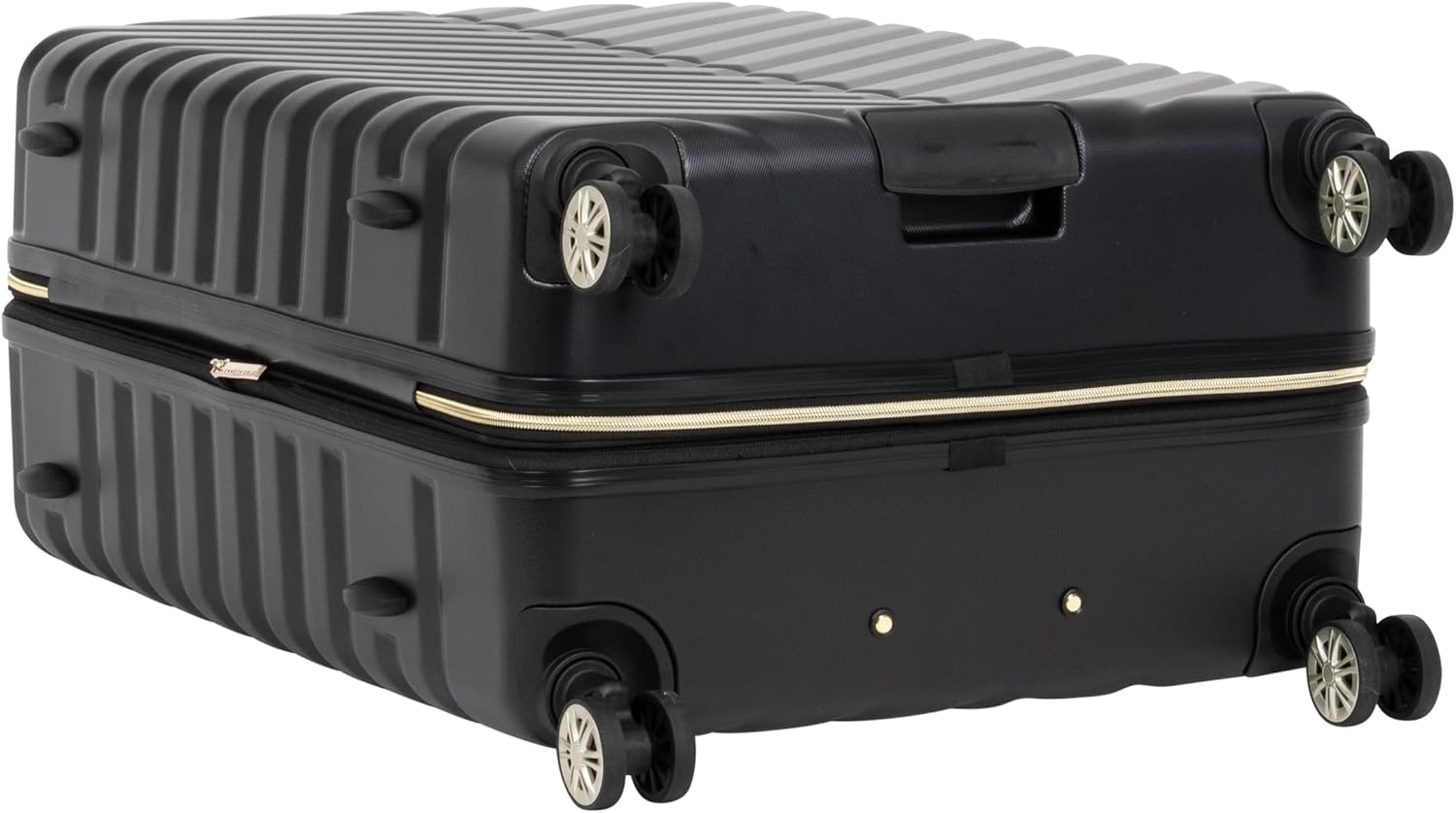Kenneth Cole REACTION Madison Square Lightweight Hardside Chevron Expandable Spinner Luggage, Black, 2-Piece Set (20' & 28')