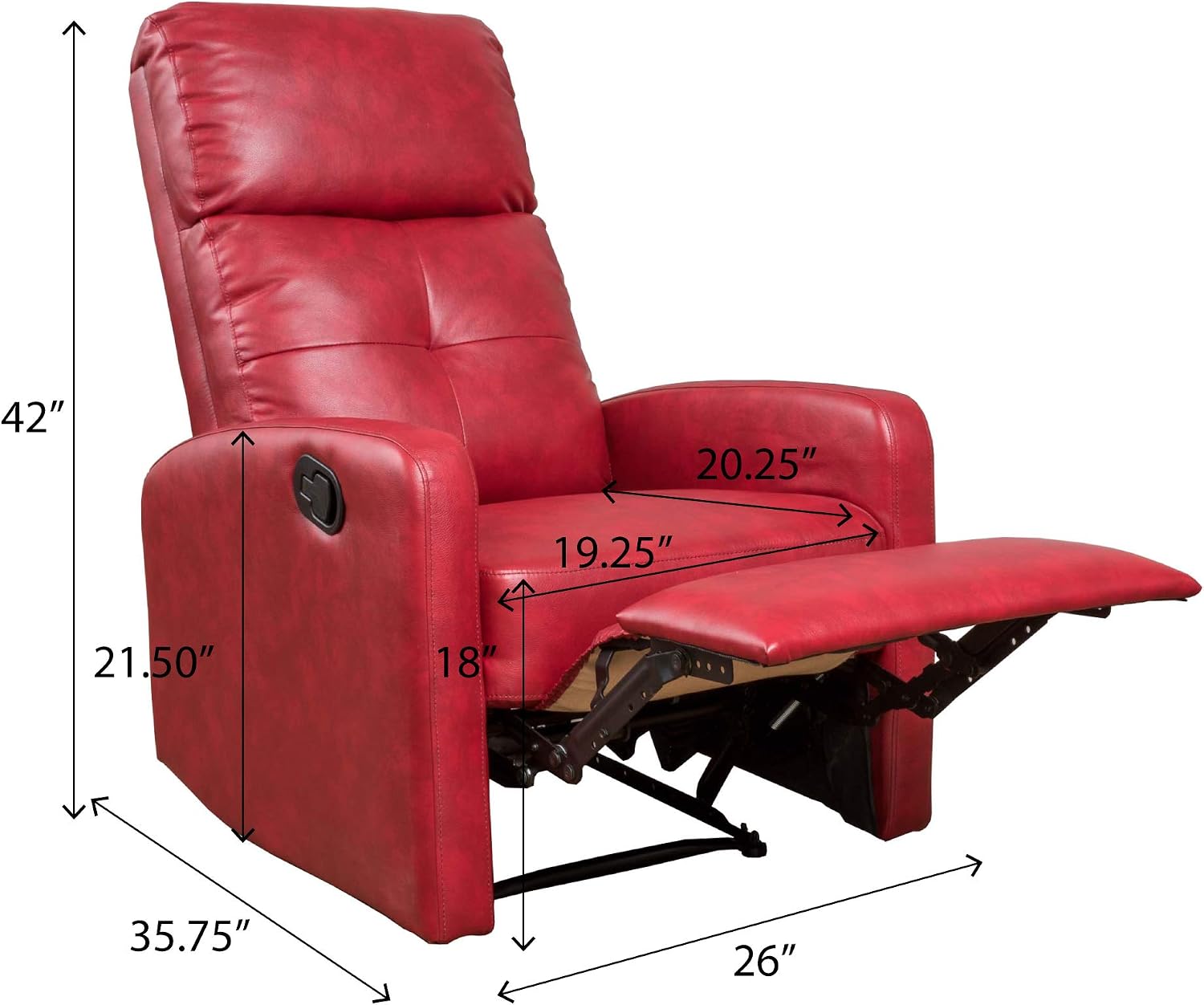 Christopher Knight Home Samedi PU Recliner, Oxblood Red