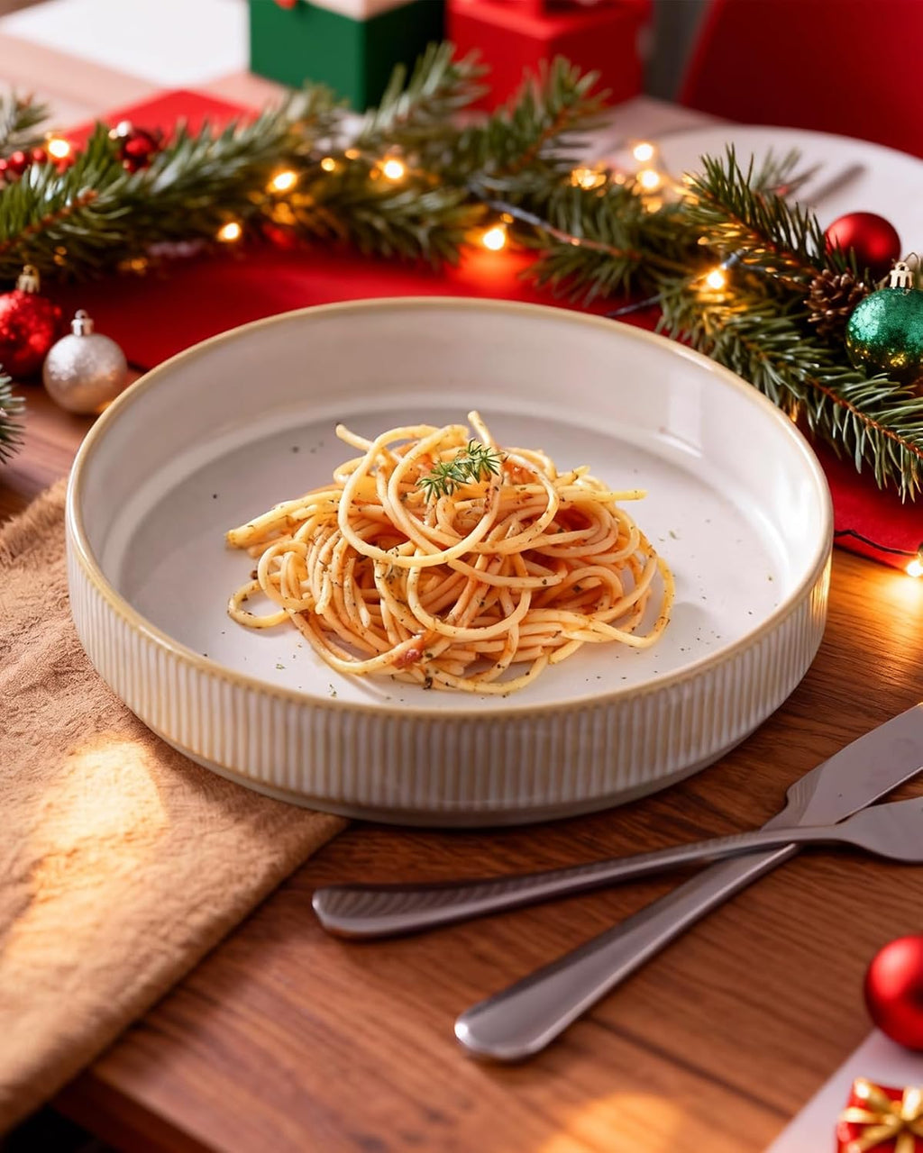 famiware Star 7.5' Pasta Bowls Set, Salad Bowl Set of 6, Double Reactive Glaze, Stackable, Perfect for Your Friend for Housewarming, Thanksgiving, Christmas, Cappuccino White (Pack of 3)