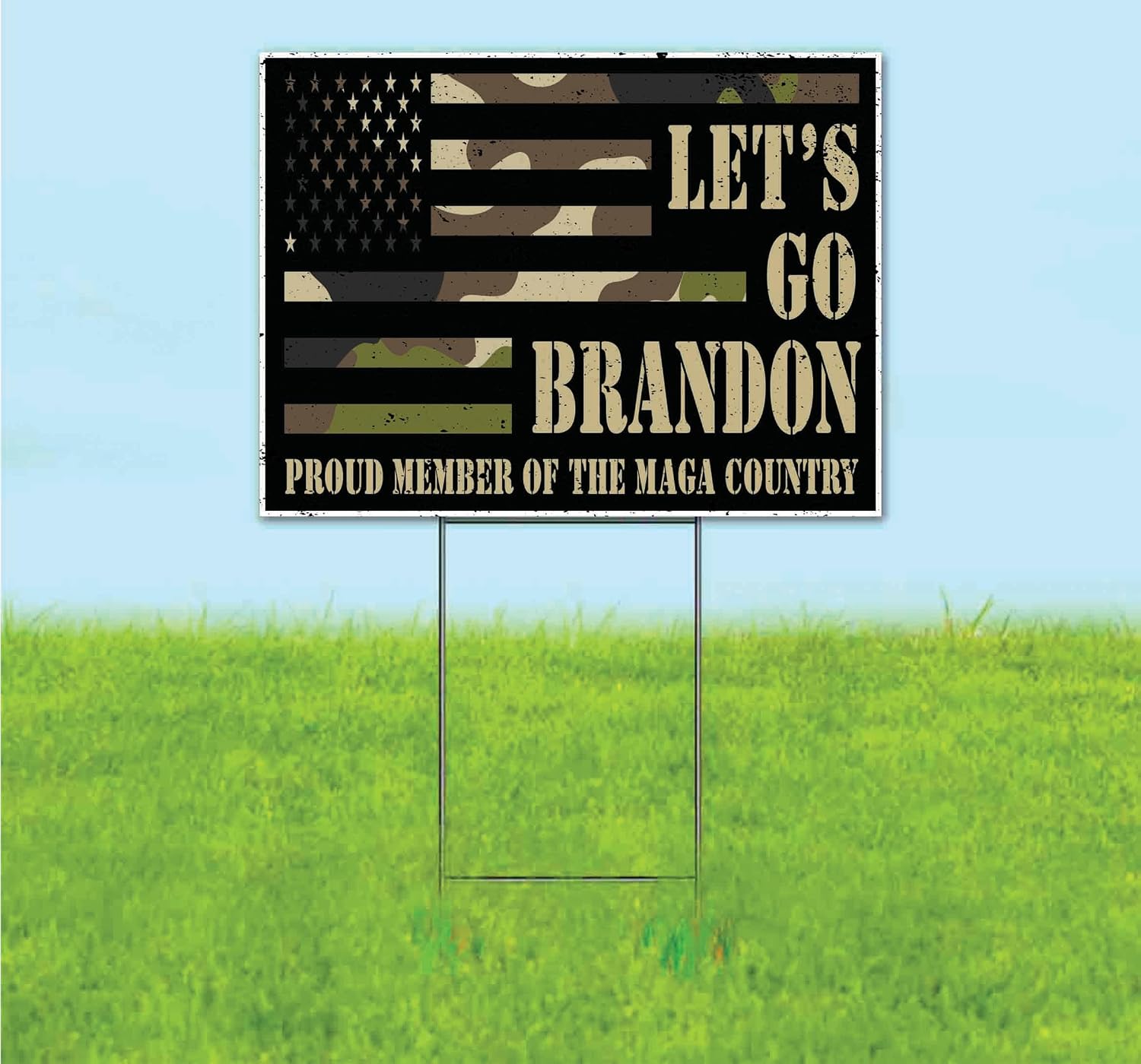 Let's Go Brandon (18' x 24') Yard Sign, Quantity Discounts, Multi-Packs, Includes Metal Step Stake, Bandit, New, Advertising, USA | Election, Political, Republican, Vote