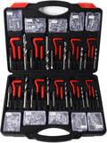Thread Insert Tapping Tool, 261 Pcs Metal Frame Twist Drill Bit Screw Thread Repair Kit Labor Saving Uniform Force for Components