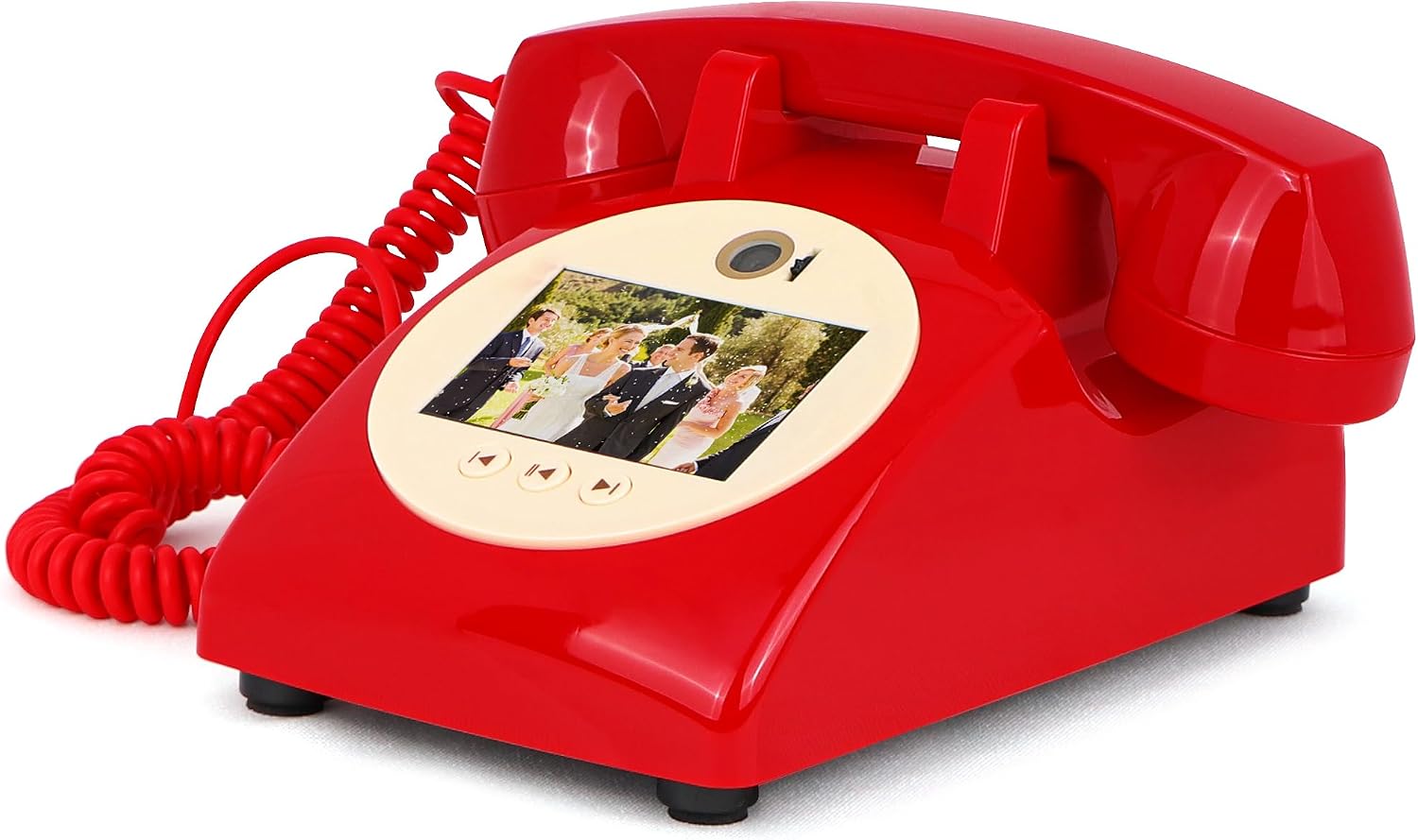 Video Audio Guest Book Wedding Phone, 1080P Video Guestbook Phone for Wedding, Bridal Shower, Birthday Party, Baby Shower, Anniversary Engagement (Bordeaux Red)