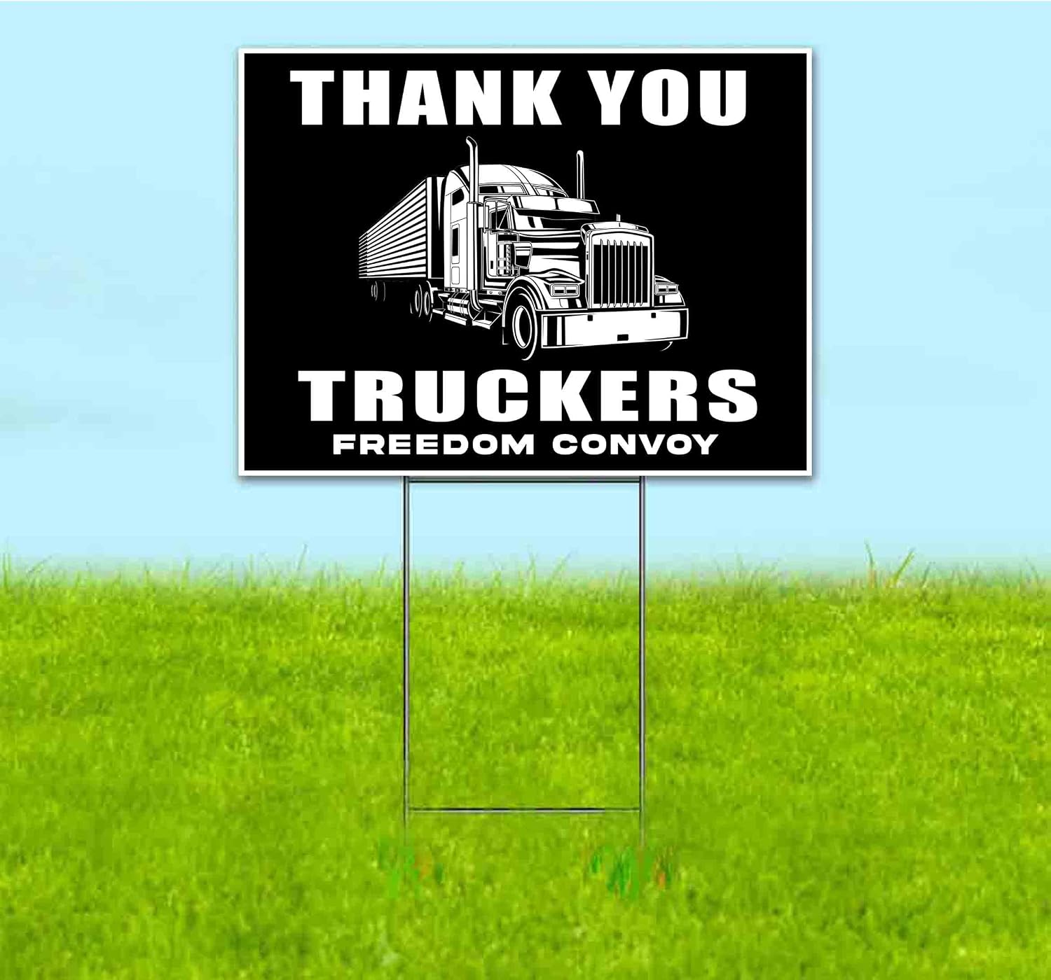 Thank You Truckers (18' x 24') Yard Sign, Quantity Discounts, Multi-Packs, Includes Metal Step Stake, Bandit, Lawn Sign, Advertising, USA | Trump, Political, Politics, Republicans, Truck