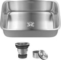 DeerValley 30 Inch Undermount Kitchen Sink 18 Gauge Stainless Steel Kitchen Sink Spacious Single Bowl Sinks with Basket Strainer Curved Shape Round Corner Deep Sinks for Modern Kitchens