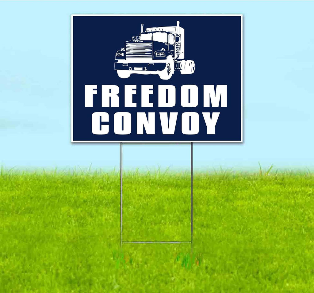 Freedom Convoy (18' x 24') Yard Sign, Quantity Discounts, Multi-Packs, Includes Metal Step Stake, Bandit, Lawn Sign, Advertising, USA | Trump, Republican, Political, Politics, Truck