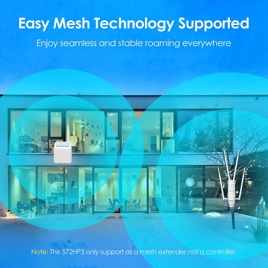 WAVLINK AC1200 Outdoor Wireless High Power Weatherproof WiFi Long Range Extender/AP/Router Mode with Passive POE,Dual Band 2.4+5G Repeater,Gigabit Port, No WiFi Dead Zones for Working from Home