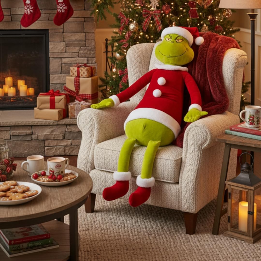 Franco Dr. Seuss The Grinch Holiday & Christmas Bedding Super Soft Life Size Plush 60 Inch Large Oversized Cuddle Pillow Buddy,(Officially Licensed Product) Collectibles
