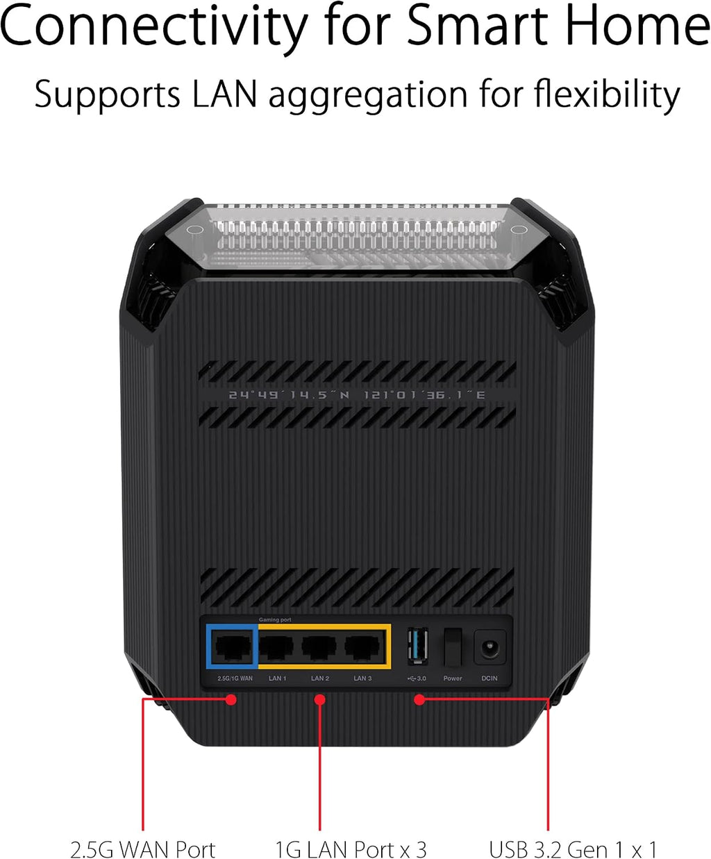 ASUS ROG Rapture GT6 (2PK) AX10000 Tri-Band WiFi 6 Gaming Mesh System, Covers up to 5,800 sq ft, 2.5 Gbps Port, Triple-Level Game Acceleration, UNII 4, Free Lifetime Internet Security, Black