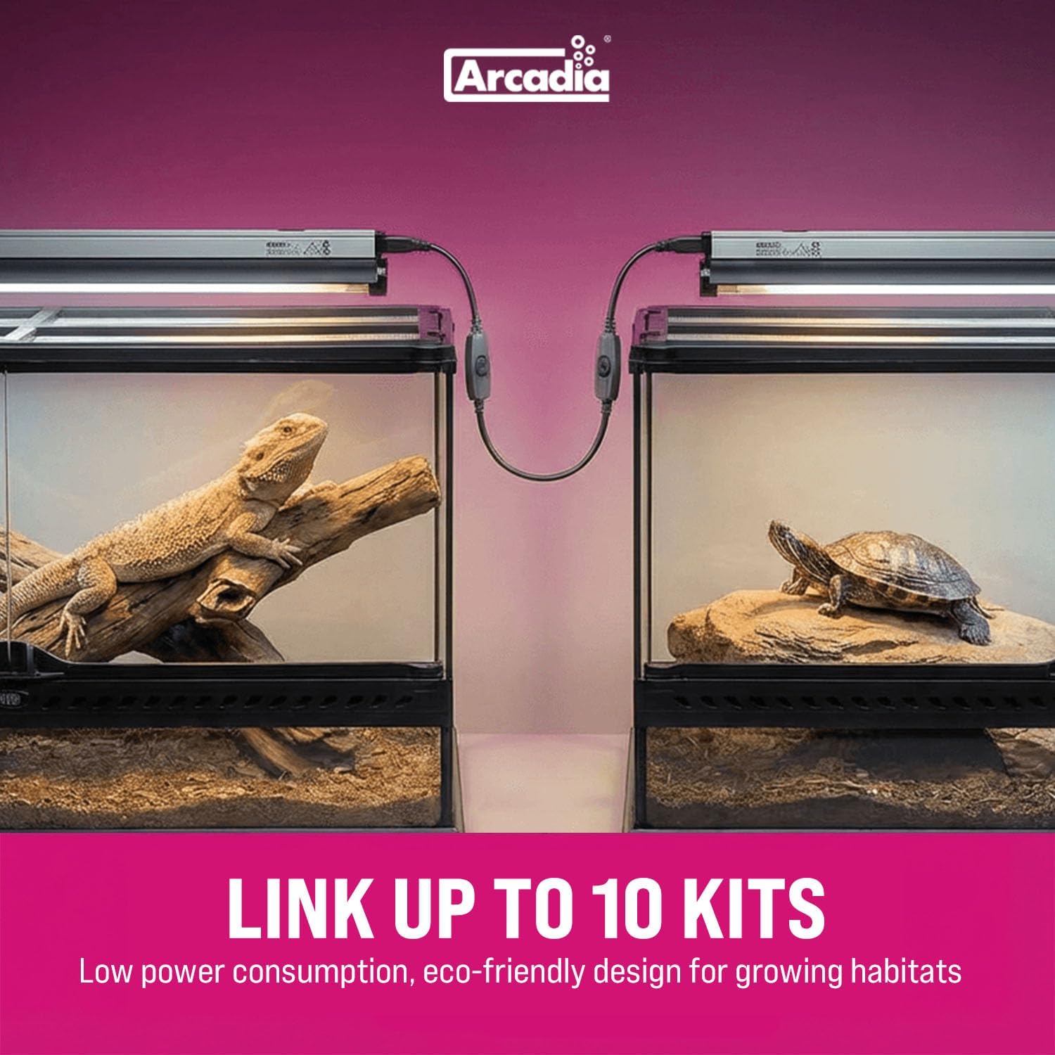 Arcadia T5 UVB Reptile Light Fixture Kit 36' Long 39 Watts 6% UVB Forest – Complete UVB Light for Reptiles, Turtles, Snake, Bearded Dragon Lamp, Long Lasting Easy to Use Professional Lighting