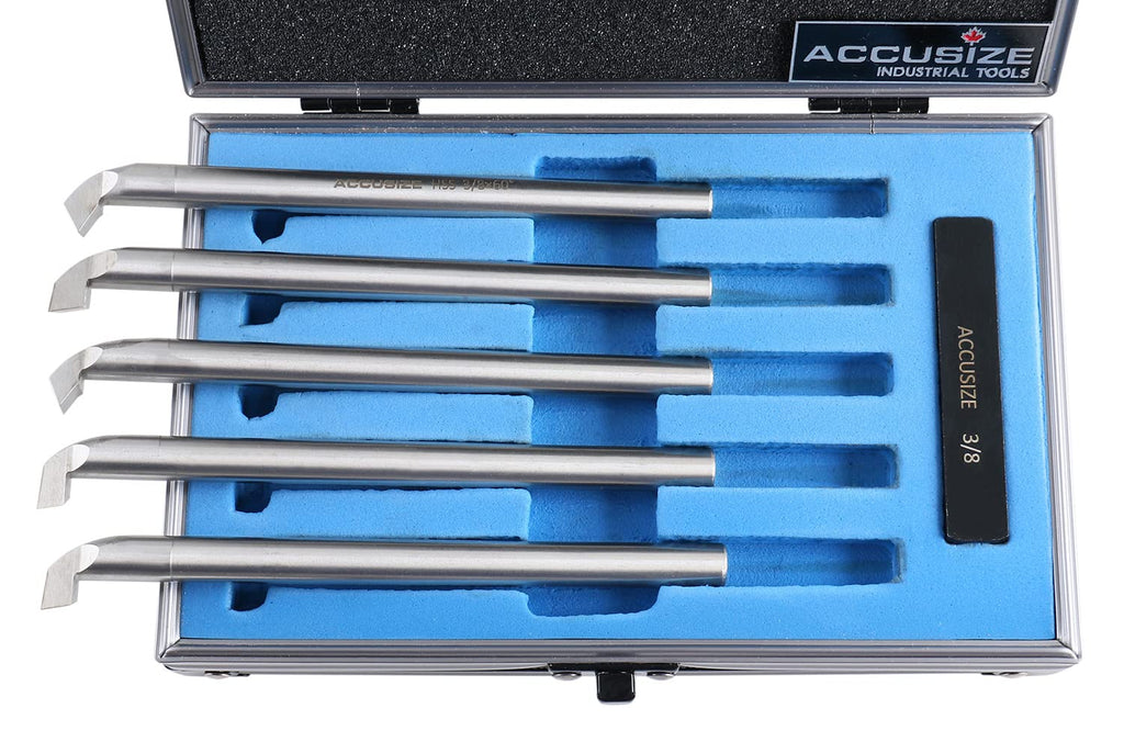 Accusize Industrial Tools 3/8 inch 6 pcs H.S.S. Internal Threading and Boring Tool Set, 2663-2003