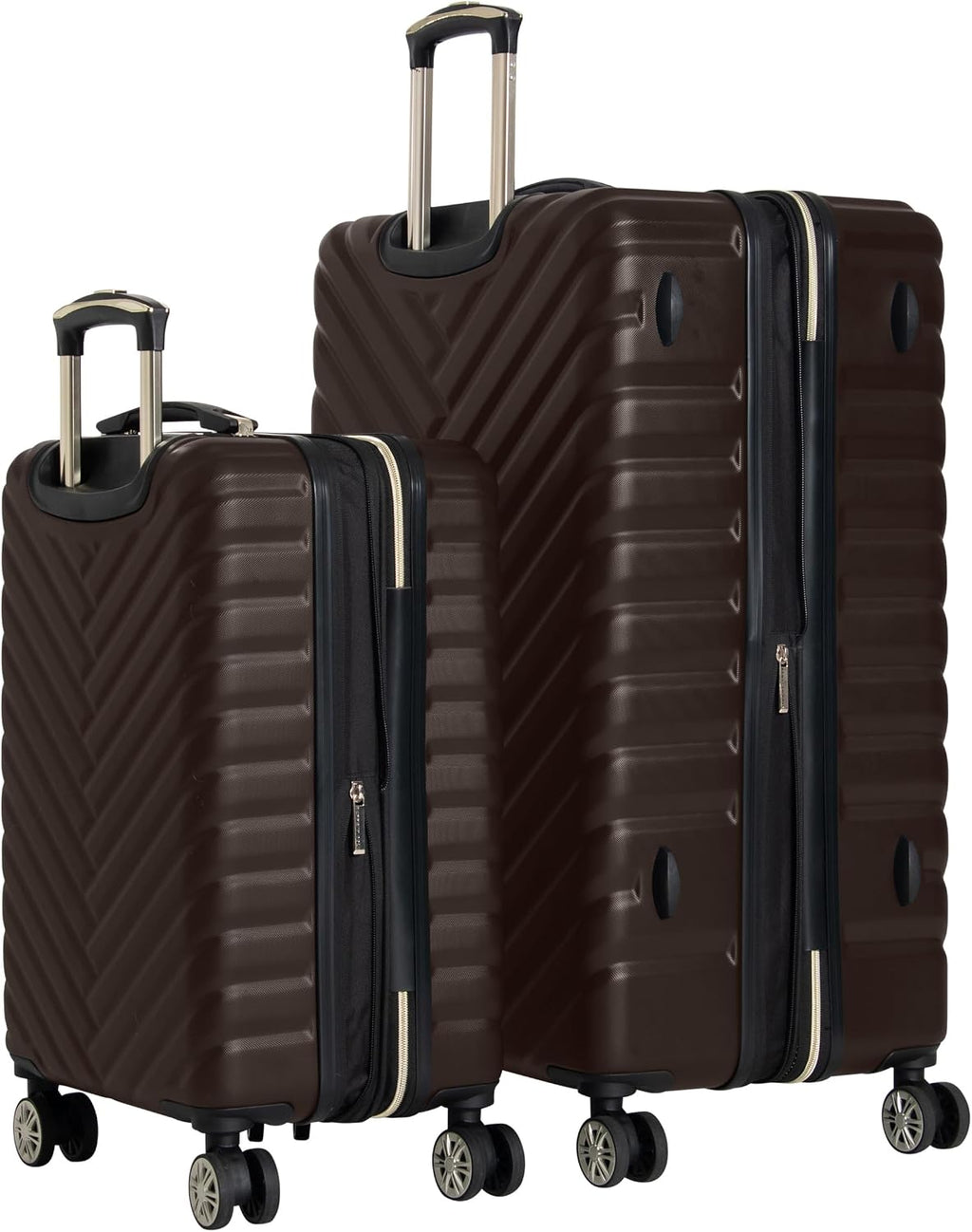 Kenneth Cole REACTION Madison Square Lightweight Hardside Chevron Expandable Spinner Luggage, Chocolate Brown, 2-Piece Set (20' & 28')