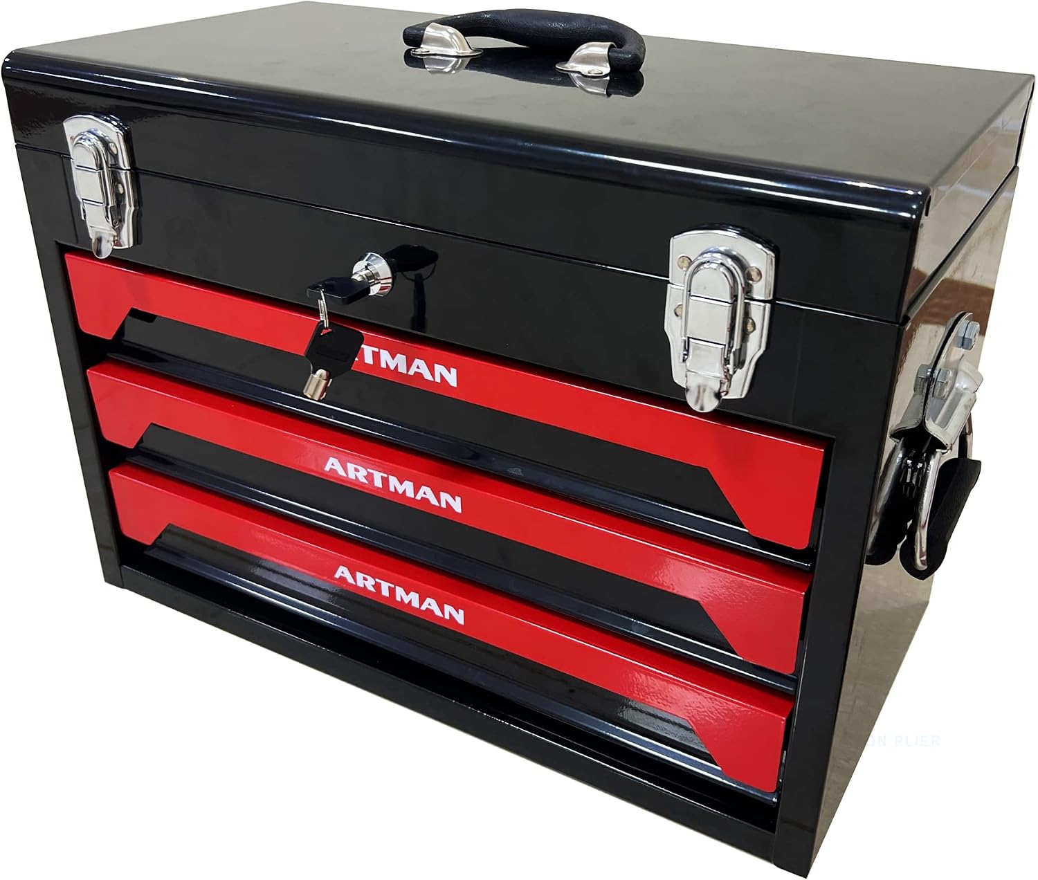 Tool Set and Mechanic Tool Set Box with Handle and 3-Drawer Heavy Duty Metal Box - 339 Piece Tool Kits for Adults Mechanics Workshop Maintenance and Repair Projects - Red