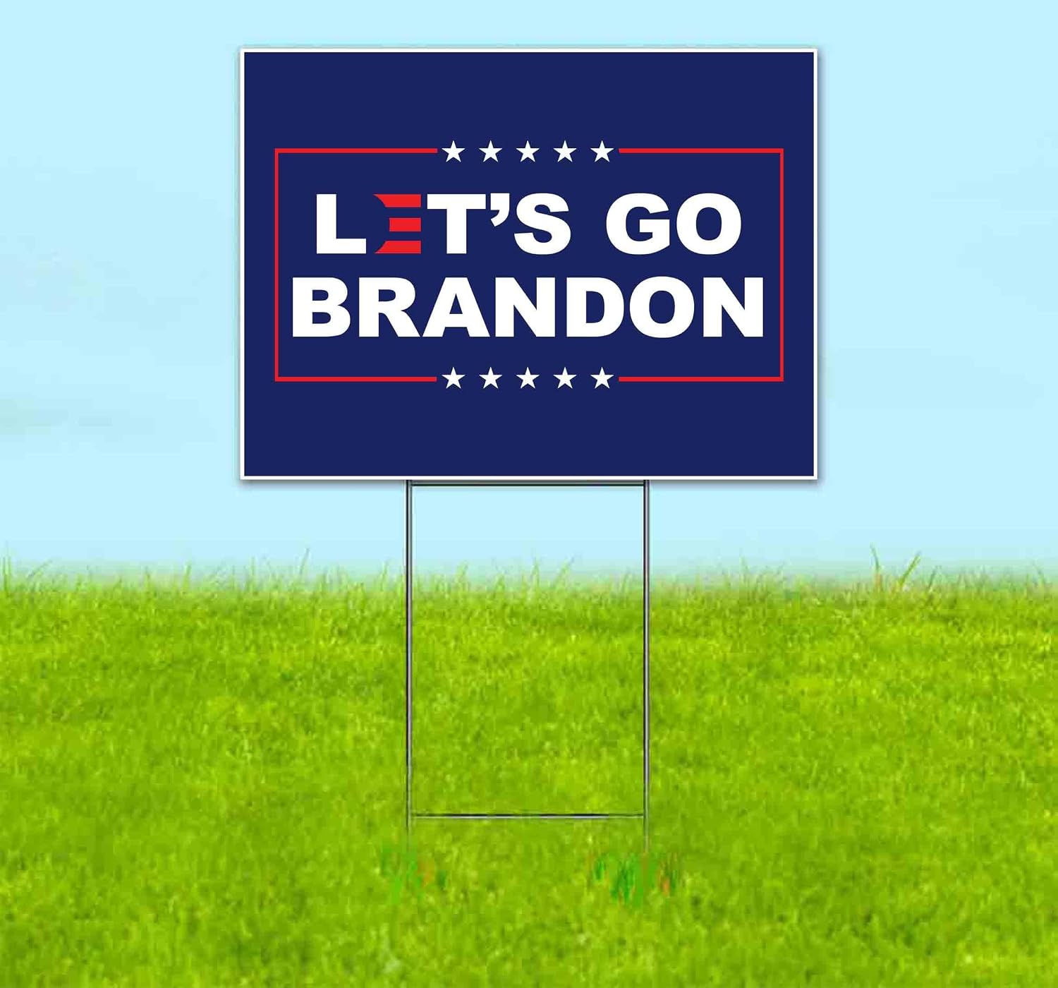 Let's Go Brandon (18' x 24') Yard Sign, Quantity Discounts, Multi-Packs, Includes Metal Step Stake, Bandit, Lawn Sign, Advertising, USA |Trump, Biden, Political, MAGA, Republican, Election