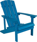 Flash Furniture Charlestown Commercial Grade Indoor/Outdoor Adirondack Chair, Weather Resistant Durable Poly Resin Deck and Patio Seating, Blue