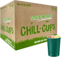 Steel Chill Cups 16 oz. Party Cups, Perfect for Cold Drinks, Sturdy & Durable, Disposable and 100% Recyclable, Made in USA, Green, 180 Count