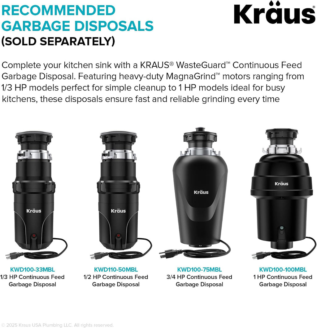 KRAUS Premier 32-inch Undermount 60/40 Double Bowl with Low Divider 18-Gauge Stainless Steel Kitchen Sink with Strainers (x2), KBU24