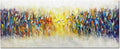 AMEI Art,24x60Inch Large Size Knife Painted Texture Art Yellow White Abstract Canvas Wall Art Colorful Modern Oil Paintings Framed Ready to Hang