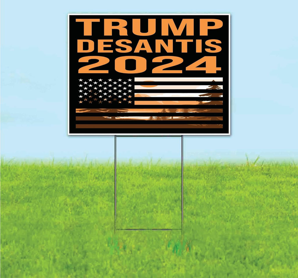Trump Desantis 2024 (18' x 24') Yard Sign, Quantity Discounts, Multi-Packs, Includes Metal Step Stake, Bandit, New, Advertising, USA | Election, Political, Republican, Vote