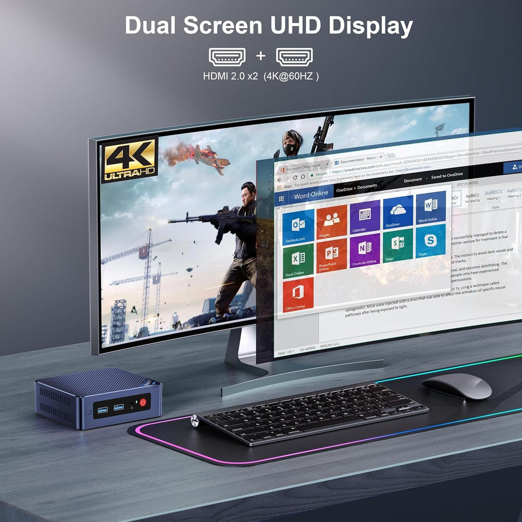 Beelink Mini PC, Mini S13 PRO Intel 12th N150(Up to 3.6GHz), 16GB DDR4 500GB SSD, Mini Computer Support 4K Dual HDMI Display/WiFi6/BT5.2/USB3.2/WOL Home/Office