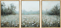 SIGNWIN Framed Canvas Print Wall Art Misty White Wildflower Meadow Serene Nature Landscape Illustrations Modern Bohemian Scenic Ultra for Living Room, Bedroom, Office - 16'x24'x3 Natural