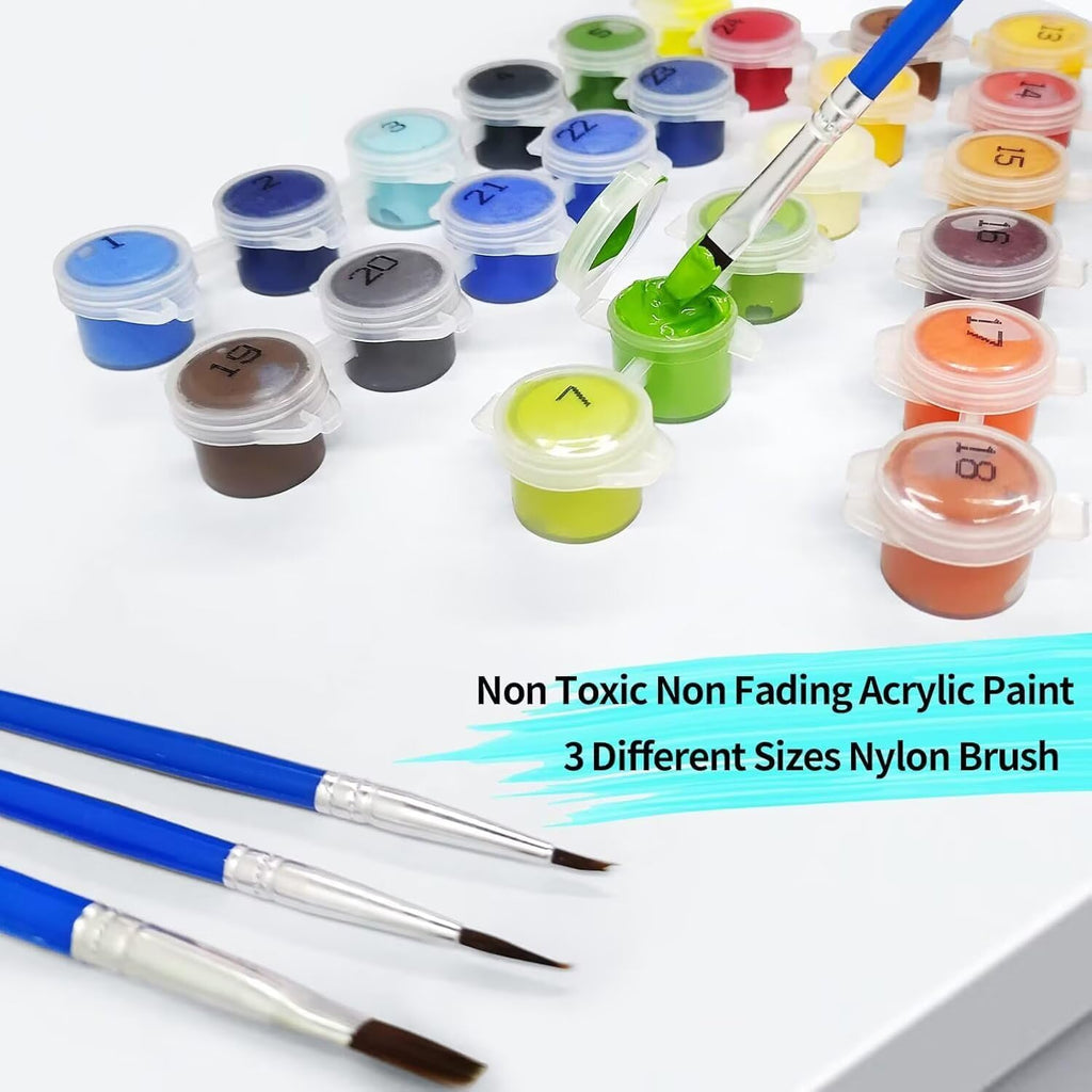 Wolf Paint by Numbers Woman Paint by Numbers Kit for Adults with 3 Paintbrushes and Acrylic Pre Drawn Canvas Oil Painting Crafts Set, Home Wall Decor Gifts, Hobbies for Women 40x53in with Frame -12iI