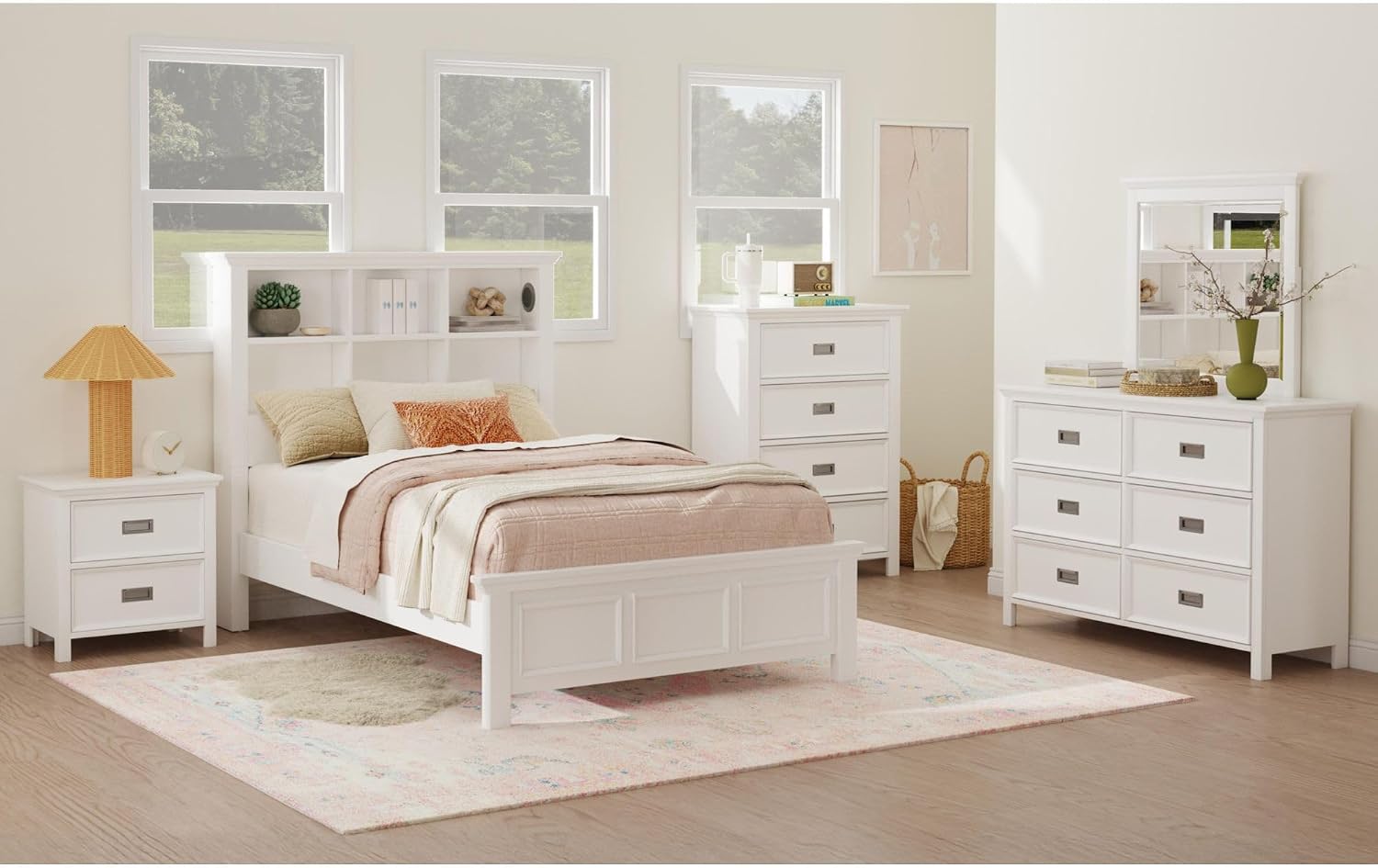 Picket House Brooklyn Kids Full Bookcase 3PC Bedroom Set in White