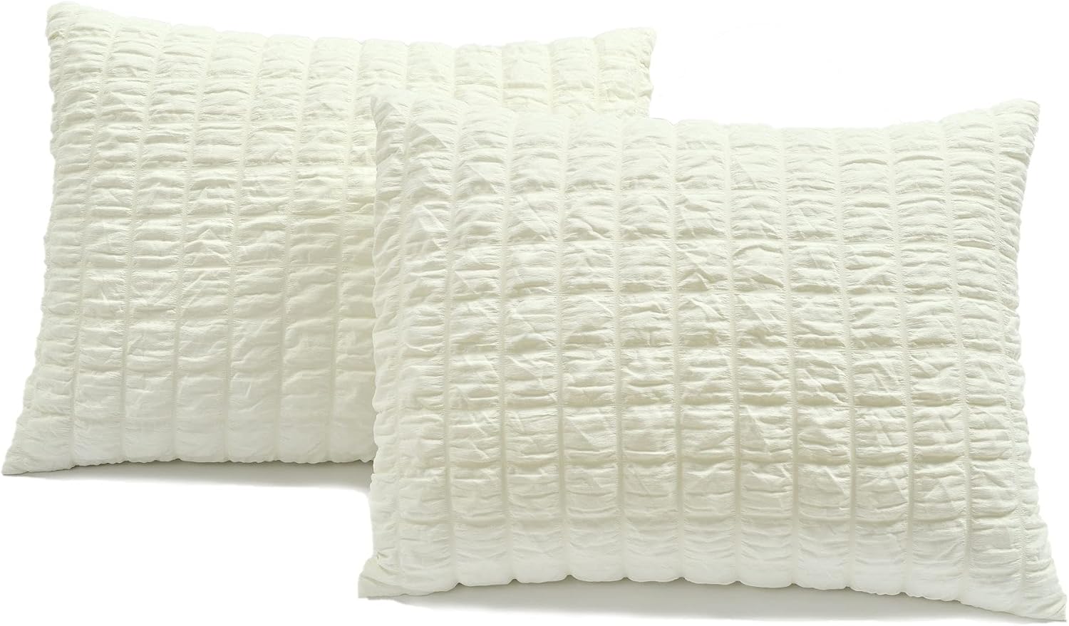 Lush Decor Crinkle Textured Dobby 3 Piece Comforter Set, King, Ivory