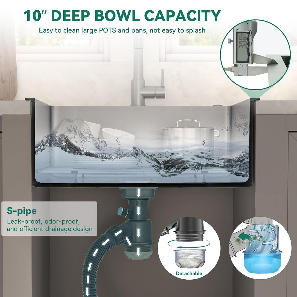 YITAHOME Drop in Kitchen RV Sink 25 in Topmount 304 Stainless Steel Single Bowl Sink with Accessories for Workstation, Bar Sinks 25 x 22 x 10 Inch