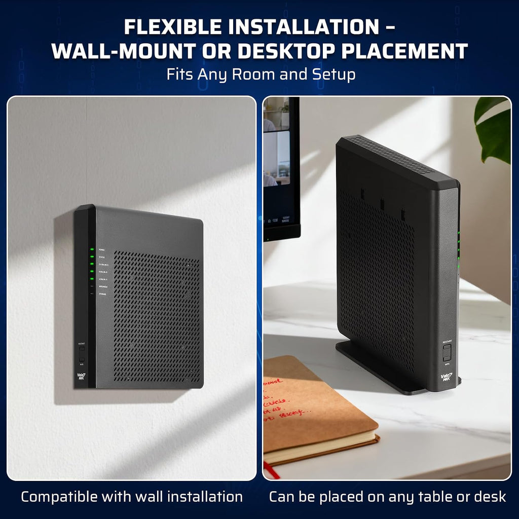 Velo7 Max BE19000 Tri-Band WiFi 7 Router, 4 * 4 MIMO12-Stream 320MHz Up to 19Gbps, 4096-QAM, 2X 10G + 4×1G Ports, Long-Range 10-Antenna, EasyMesh & WPS, OpenWrt, NAS, Enterprise-Grade Secured