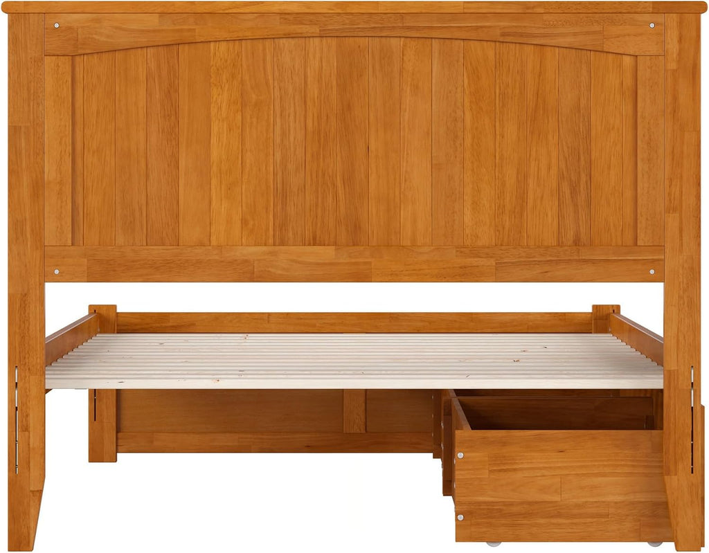 AFI, Nantucket Full Platform Bed with Footboard & Storage Drawers, Light Toffee