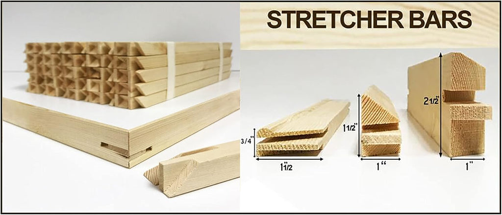 96' 50 PK Bulk Discount 1.5' Canvas Stretcher Bars Wood Frame for Canvas Stretching.Extra Large Custom Size 6-96'