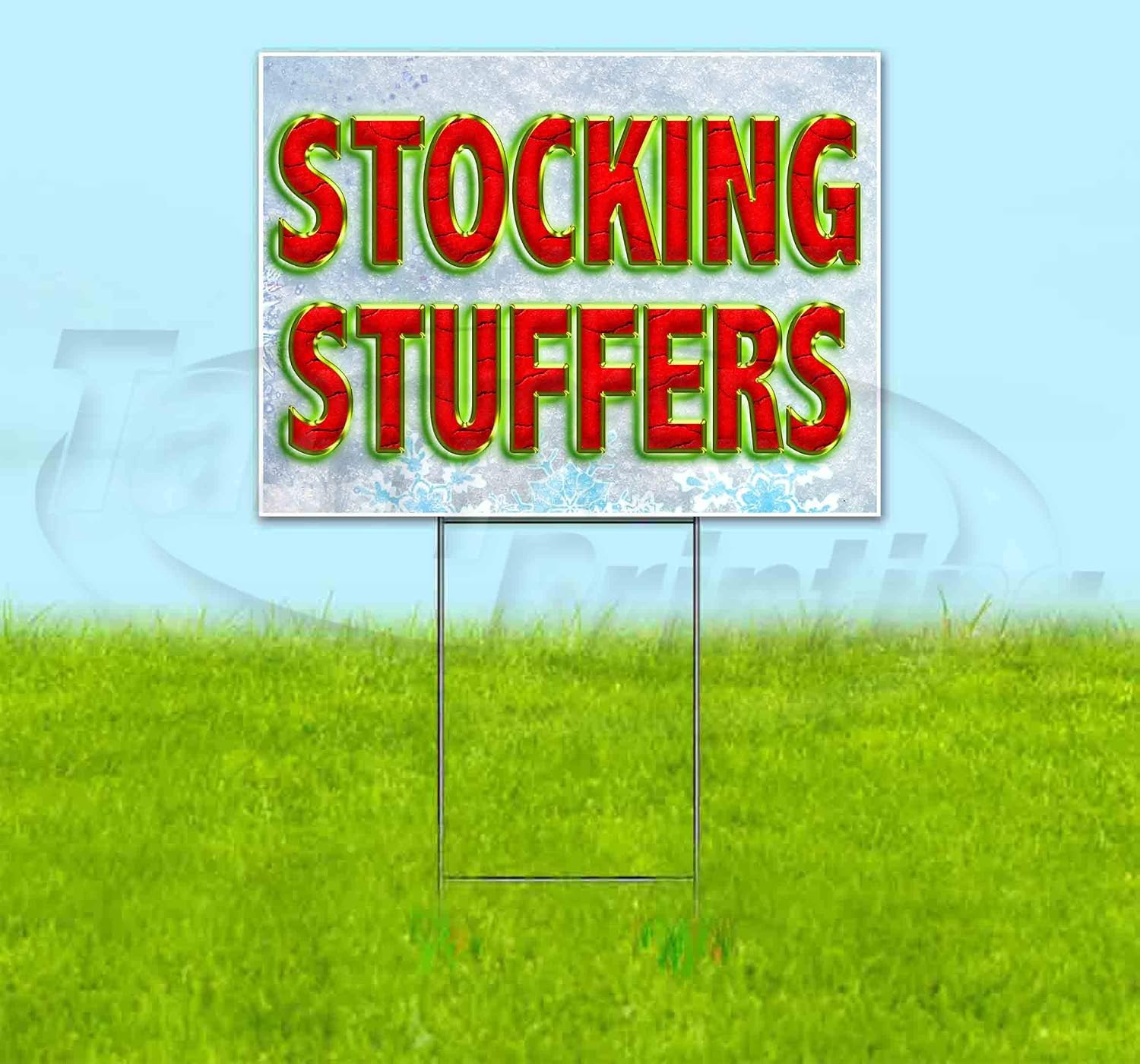 Stocking Stuffers (18' X 24') Yard Sign, Quantity Discounts, Multi-Packs, Includes Metal Step Stake, Bandit Sign