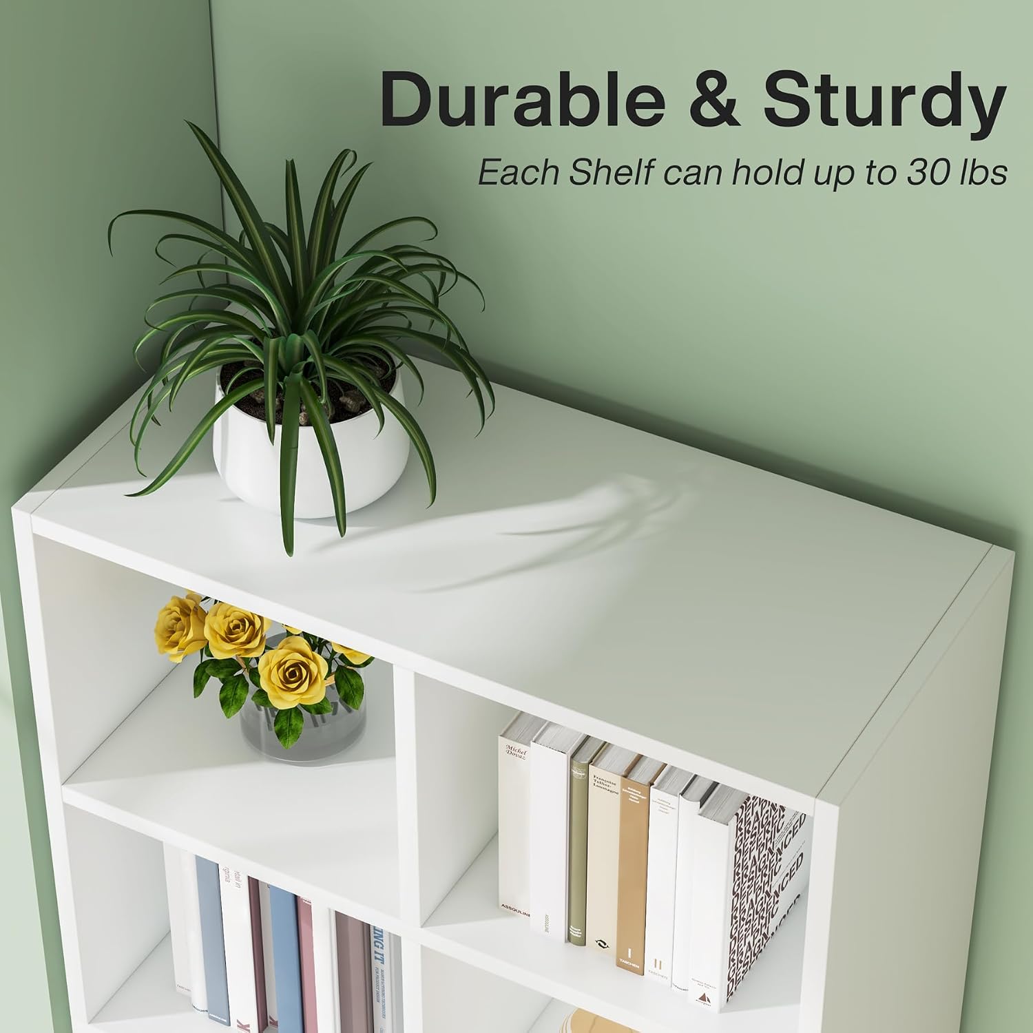 Tribesigns 71.65 Inch Tall Narrow Bookcase Bookshelf, White Modern Bookcase with 12 Cube Storage for Home Office, Vertical or Horizontal