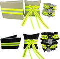 Firefighter Wedding Set, Two Garters, Guestbook, Ring Bearer Pillow, Tan Bunker Gear Look