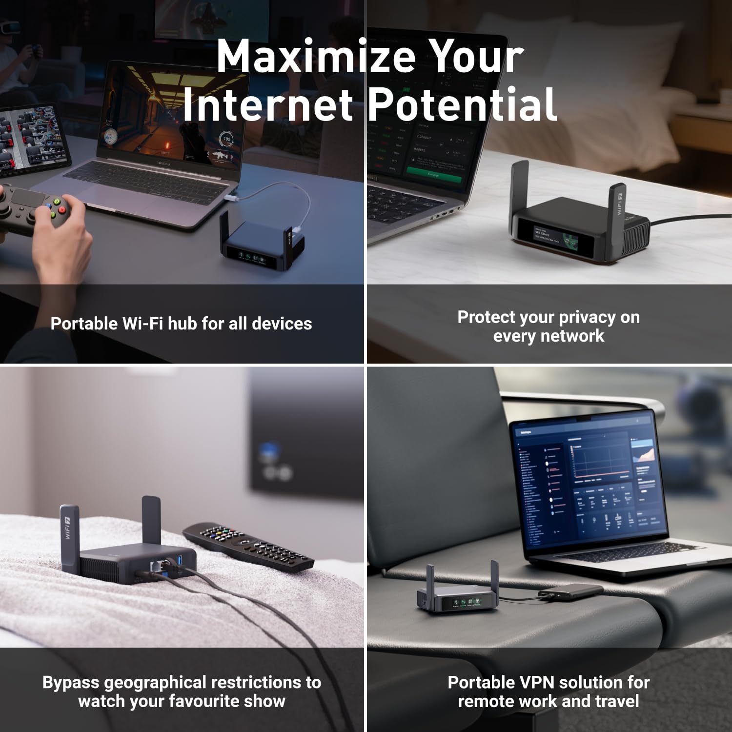 GL.iNet GL-BE6500 (Flint 3e) WiFi 7 Router & GL.iNet GL-BE3600 (Slate 7) Portable Travel Router