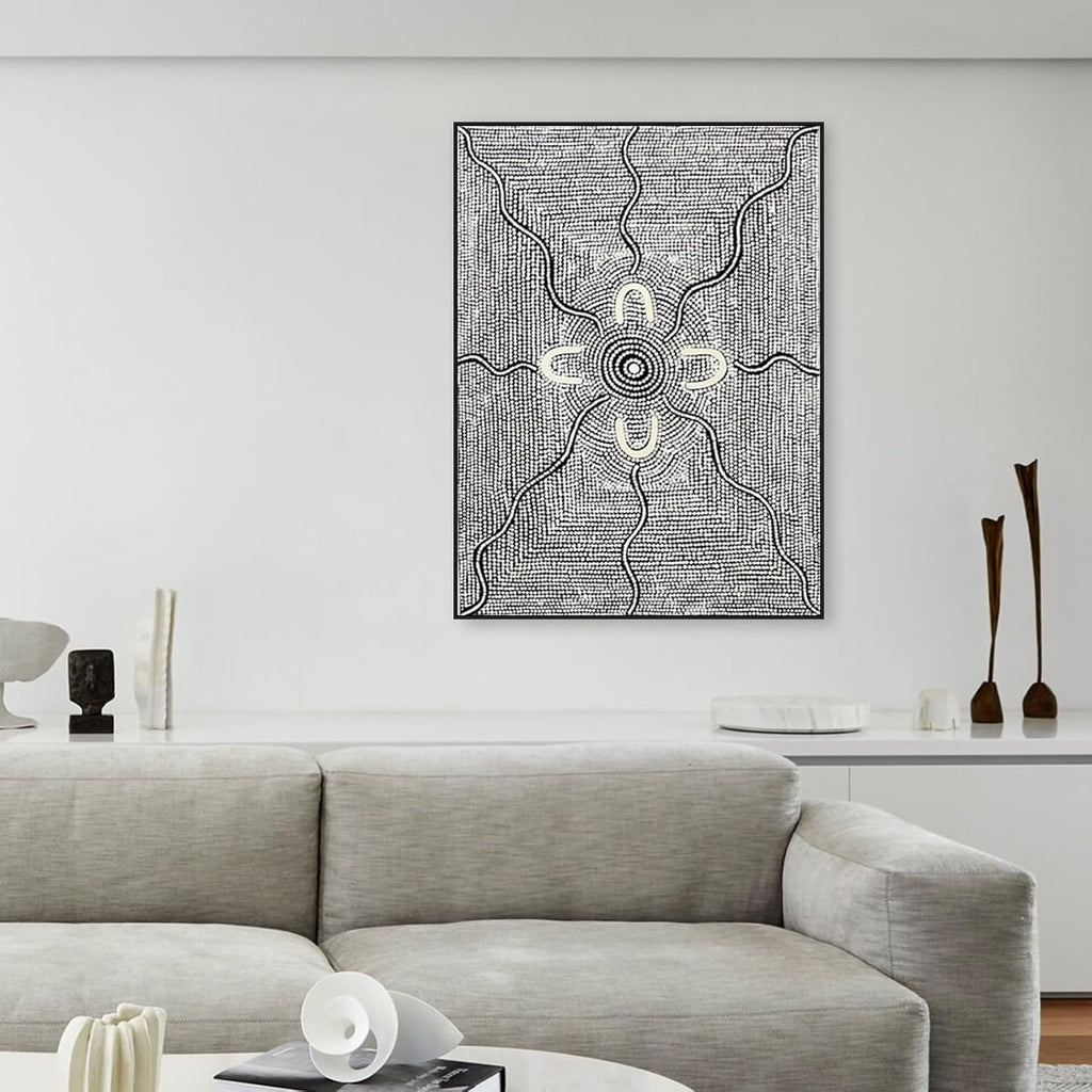 Canvas Floater Frame for 48x72 Oil Paintings, DIY Metal Floating Frames with 1.5' Deep for Modern Abstract Wall Art Flower Floral Prints, Minimalist Home Gallery Show Exhibition Decor (Black)
