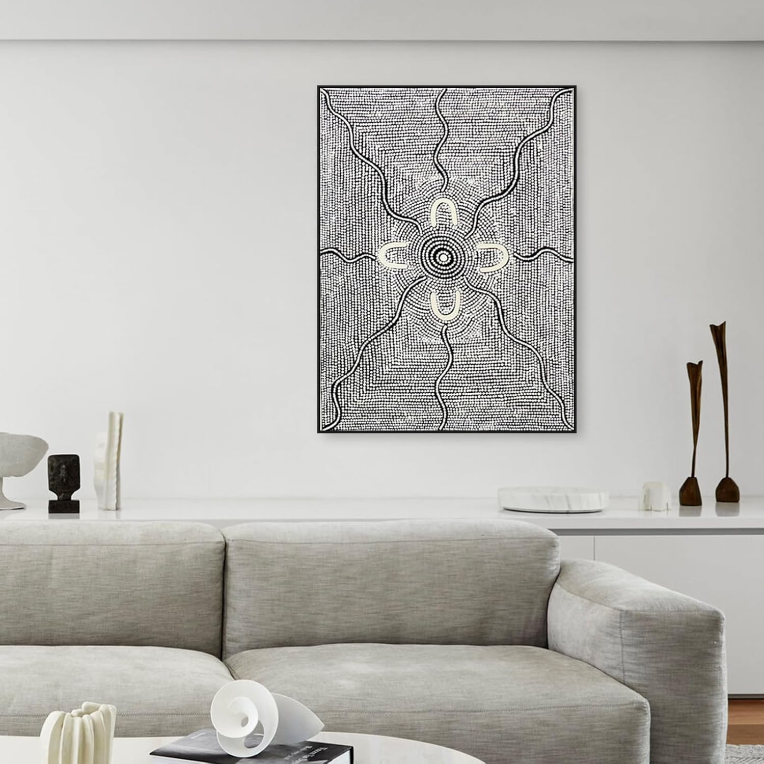 Canvas Floater Frame for 48x72 Oil Paintings, DIY Metal Floating Frames with 1.5' Deep for Modern Abstract Wall Art Flower Floral Prints, Minimalist Home Gallery Show Exhibition Decor (Black)