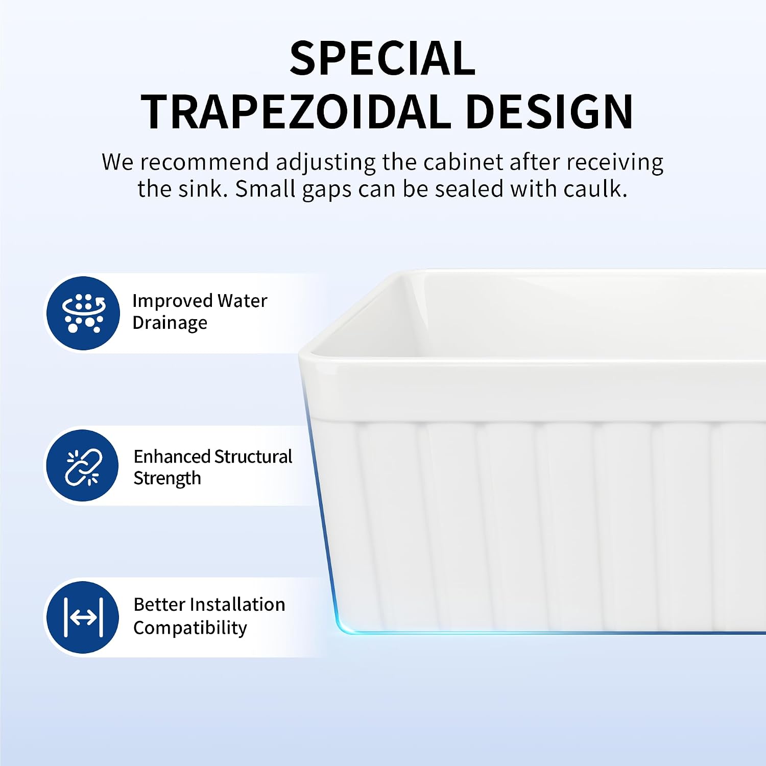 DeerValley White Farmhouse Sink 33 inch, Fireclay Apron Front Farm Kitchen Sink, Single Bowl Deep Drop-in Undermount Reversible Sinks with Grid & Strainer