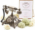 Audio Guest Book Wedding Phone - Unique Voicemail Recorder for Weddings, Parties, Graduations - European Vintage Style, Crystal-Clear Sound, Antique Bronze Rotary Design, Voice Message Guestbook