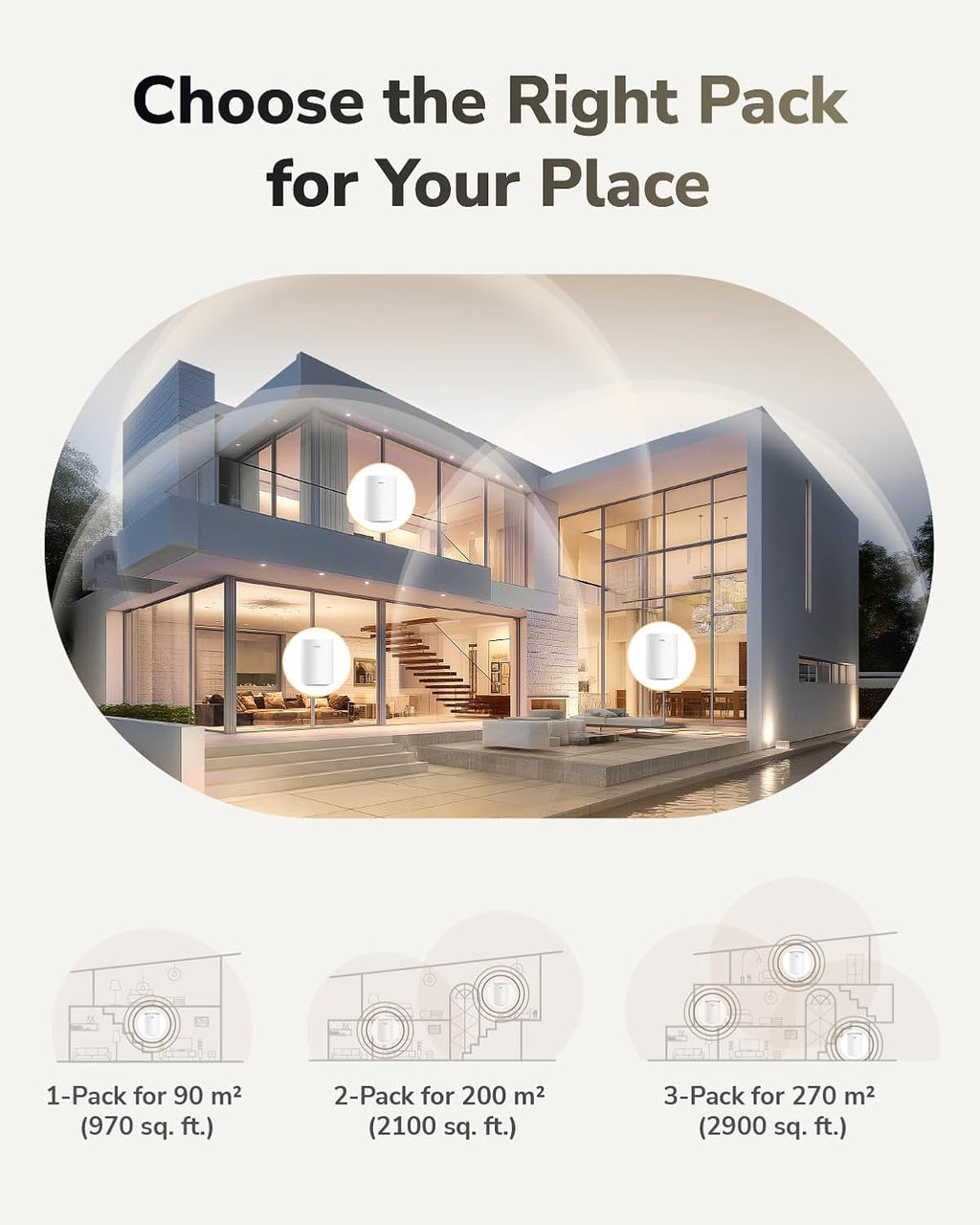 Cudy Dual Band BE3600 WiFi 7 Wi-Fi Mesh System, 3.6 Gbps 160 Mhz, Coverage up to 2900 Sq.ft, 3 Gigabit Ports, Multi-VPN Compatible, Cudy APP Control(M3600 3-Pack)